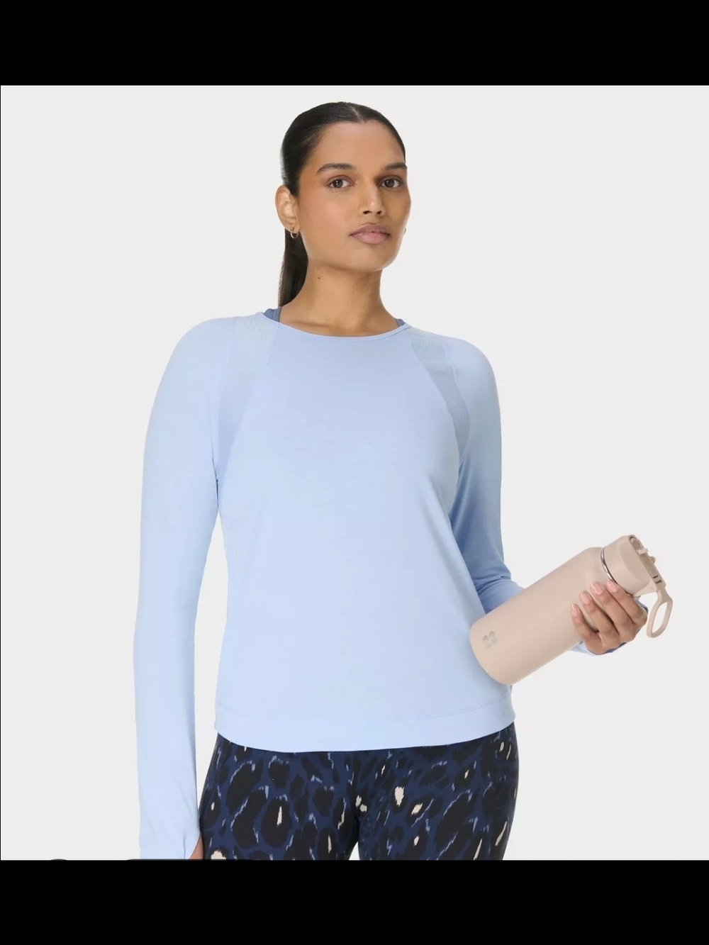 Sweaty Betty Pale Blue Long Sleeve Workout Top